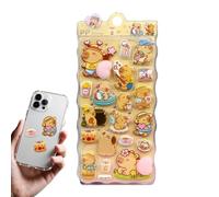 Bubble Stickers, Cute Cartoon Decals, Capybara Animal Labels, Fun Bubble Stickers with Glossy Finish and Raised Texture, Party Sticker for Birthday Christmas Children Classroom Bottle