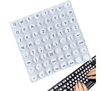 Bubble Stickers, Long Nail Typing Keycaps, Clear Lettered Design with Smooth Touch for Comfortable Work Travel Men Computer, Workplace Laptop Home and Notebook Use
