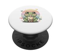 Bubble Tea Grenouille Mignonne Boba Arc en Ciel PopSockets PopGrip Adhésif