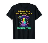 Bubble Tea Lover Humour avec Alien UFO Abduction VIbes Meme T-Shirt