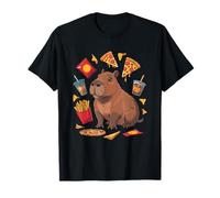 Bubble Tea Pizza Snack Lover Capybara T-Shirt