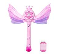 Bubble Wand Machine, Musical Foam Stick, Light-Up Bubble Blower, 17-inches Automatic Wings Design Maker, Fun Generator for Christmas, Garden, Birthday, Indoor, Backyard and Pool, Pink
