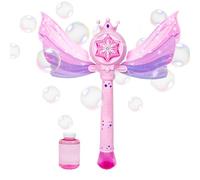 Bubble Wand Machine, Wings Design Bubbles Stick, ABS Musical Glow Battery Foam Maker, Automatic Bubble Maker for Christmas, Garden Parties, Birthday Celebrations, Indoor Fun, 44.45x44.45cm