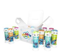 Bubble World - Bulles de Savon Stitch pour Enfants - Lot de 12 (60ml) - Idéal Cadeau Anniversaire & Fête Stitch - Tubes Blancs avec Souffleur - Fabriqué en Italie