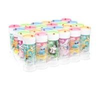 Bubble World Lot de 24 bulles de savon Animal Shrink de 60 ml. Cadeaux de fin de fête d'anniversaire pour enfants, gadgets invités. Liquide avec jeu labyrinthe sur le bouchon. Gadget d'anniversaire