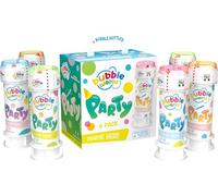 Bubble World - Party Bubbles Pack - Bulles de Savon pour Enfants - Lot de 6 pièces de 60 ML - Tubes Blancs avec souffleur Rouge intégré - Gadget Anniversaire - Fabriqué en Italie