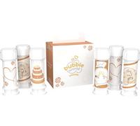 Bubble World - Wedding Terra - 6x60ml Bulles de Savon Mariage - Cadeaux d'Invités & Marques-Places - Tubes Blancs avec Souffleur - Fabriqué en Italie