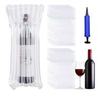 Bubble wrap bottle wineprotection bulle vin,emballage verre bouteille,protection vin bulle,colonne d'air pour bouteille de,wine protectors, emballage avec pompe, lot de 15