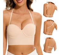 BUBBLEFOX Soutien Gorge Dos Nu-Balconnet Demi Invisible À Dos Bas | À Armatures Convertible,Sans Coutures,Léger Rembourrage,Dos Nu Et Dos Transparent,Idéal Pour Robes À Dos Nu Et Tops À Dos Bas