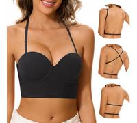 BUBBLEFOX Soutien Gorge Dos Nu-Balconnet Demi Invisible À Dos Bas | À Armatures Convertible,Sans Coutures,Léger Rembourrage,Dos Nu Et Dos Transparent,Idéal Pour Robes À Dos Nu Et Tops À Dos Bas