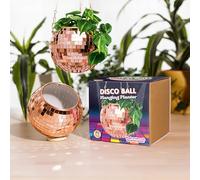 Bubblegum Stuff - Pot de fleurs à suspendre en forme de boule disco or rose - Jardinière d'intérieur pour herbes aromatiques, 15,2 cm