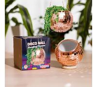 Bubblegum Stuff - Pot de fleurs à suspendre en forme de boule disco or rose - Panier suspendu pour plantes d'intérieur, chaîne et bord or rose, jardinière d'herbes - Décoration de chambre 10,2 cm