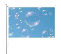 Bubbles Blue Sky Drapeau double face en polyester résistant aux intempéries avec couleurs vives pour jardin, cour, terrasse ou maison