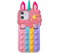 Bubbles Pop Case For Iphone 12/12 Pro, Cute Lovely Cartoon Unicorn Rainbow Pop Shockproof Silicone Soft Case For Apple Iphone 12/12 Pro 6.1 Inch
