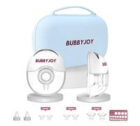 Bubbyjoy Lot de 2 tire-lait mains libres, tire-lait électrique portable, aspiration forte et faible bruit avec 4 modes et 12 niveaux pour un confort ultime - 24 mm, lot de 2 (blanc)