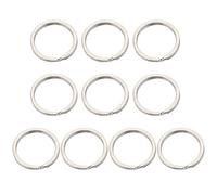 BUBEFSKD 10 Pièces Cercle De Clé en Acier Inoxydable Porte-clés Rond en Métal Anneaux Toriques Bifurqués pour Accessoires Bureau Voiture À Domicile Stainless Steel