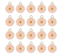 BUBEFSKD 20 pièces Mode Fleur Pendentif Charm Dangle Mignon Petite Marguerite Keychain Collier Bijoux Accessoires Métal Charm Mode Bijoux, taille unique, comme décrit