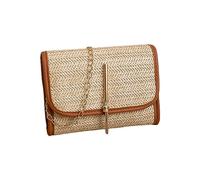 BUBEFSKD 2023 Nouveaux sacs à bandoulière décontractés carrés polyvalents Voyage Texture tissée Sac à bandoulière pour femmes filles Multifonctionnel, marron