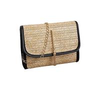BUBEFSKD 2023 Nouveaux sacs à bandoulière décontractés carrés polyvalents Voyage Texture tissée Sac à bandoulière pour femmes filles Multifonctionnel, Noir