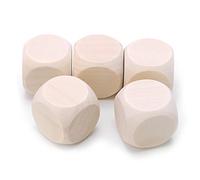BUBEFSKD 5 Pièces/Ensemble Cubes en Bois Artisanat Jeu De Dés Vierges Six Côtés Blocs Carrés Bois pour La Fabrication Puzzle Artisanat Et Bricolage Dés Jeux Fête Famille pour Le Plaisir