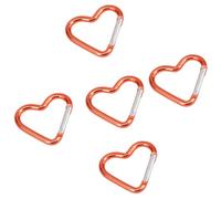 BUBEFSKD 5 Pièces Pince À Ressort en Forme De Coeur Porte-clés Métal Boucles Sacs À Mousqueton Connecteurs Chaîne Chien Antirouille Mousqueton Aluminium Forme Coeur Suspensions d'eau