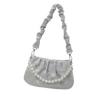 BUBEFSKD À Bandoulière En Cuir PU Pour Femmes Bandoulière Froncée Messagers De Mode Avec Chaîne De Perles À Main Esthétique Pour Le Quotidien Des Femmes