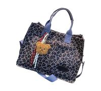 BUBEFSKD All Matching Sac à bandoulière pour femme Imprimé léopard Sac à main bandoulière en toile Messenger Top Femmes Toile Épaule Léopard Imprimé Crossbody Grande capacité Sac à main, bleu