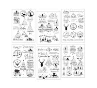 BUBEFSKD Autocollants De Bougies Noël 6 Pièces pour Tasse Bouteille d'eau Décoration Mots Bénédiction Allemands Autocollants d'eau Vœux Noël