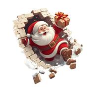 BUBEFSKD Autocollants muraux de Noël 3D Père Noël pour fenêtres, toilettes, accessoires de fête, accessoires de fête de Noël, accessoires de fête