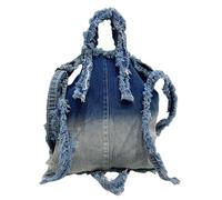 BUBEFSKD Automne Hiver Coréen Frangé Lavé Denims À Bandoulière Capacité Glands Jean Tissu Bandoulière À Main Pour Les Femmes Décontracté Capacité