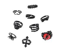 BUBEFSKD Bagues crânes thématiques en alliage sombre pour adolescents adultes Rechercher l'individualité et les énigmes dans vos bagues en alliage de la collection de bijoux, comme décrit