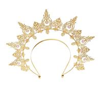 BUBEFSKD Bandeau à cheveux pour adolescents et étudiants Carnaval avec double histoire Cosplay Ange Forme sacrée Bandeaux de perles Performance Haop pour femmes Bandeau en cristal de perles noires
