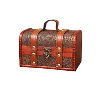 BUBEFSKD Boîte de rangement à bijoux en chêne antique avec serrure pour enfants filles planificateur secret coffre à artefacts décoratif sarcophage à bijoux pour enfants