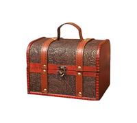 BUBEFSKD Boîte de rangement à bijoux en chêne antique avec serrure pour enfants filles planificateur secret coffre à artefacts décoratif sarcophage à bijoux pour enfants