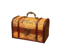 BUBEFSKD Boîte de rangement à bijoux en chêne antique avec serrure pour enfants filles planificateur secret coffre à artefacts décoratif sarcophage à bijoux pour enfants