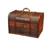 BUBEFSKD Boîte de rangement à bijoux en chêne antique avec serrure pour enfants filles planificateur secret coffre à artefacts décoratif sarcophage à bijoux pour enfants