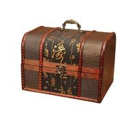 BUBEFSKD Boîte de rangement à bijoux en chêne antique avec serrure pour enfants filles planificateur secret coffre à artefacts décoratif sarcophage à bijoux pour enfants