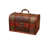 BUBEFSKD Boîte de rangement à bijoux en chêne antique avec serrure pour enfants filles planificateur secret coffre à artefacts décoratif sarcophage à bijoux pour enfants