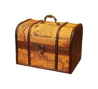 BUBEFSKD Boîte de rangement à bijoux en chêne antique avec serrure pour enfants filles planificateur secret coffre à artefacts décoratif sarcophage à bijoux pour enfants