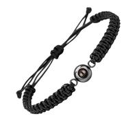 BUBEFSKD Bracelet unique en pierre mate avec 100 langues « Je t'aime » Modèles de projection pour les célébrations romantiques Bracelet d'amour multilingue, taille unique, comme décrit