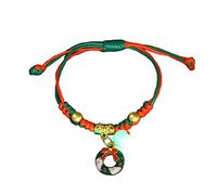 BUBEFSKD Bracelets Tissés À La Main Réglables Perle Lumineuse Pendentif De Noël Bijoux Fête Cadeaux pour Ami La Famille en Corde Tressée Rouge Couple pour Hommes Femmes