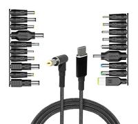 BUBEFSKD Câble d'alimentation TypeC À DC5.5x2.1mm pour Moniteurs LCD Diffusion Cinéma Radio Ordinateur Portable Alimentation pour Ordinateur Portable avec 10 Adaptateurs Jeu 'Embouts 'Adaptateur