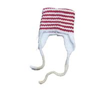 BUBEFSKD Cache-oreilles péruvien d'hiver pour femme - Sherpas - Chapeau de neige tricoté, rouge, taille unique