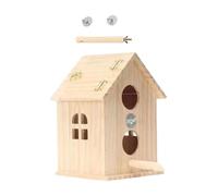 BUBEFSKD Cage À Oiseaux en Bois avec Dessus Amovible Cage D'élevage Suspendue pour Perroquets Et Hirondelles Boîte À Double Perforation