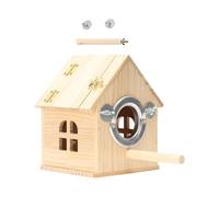 BUBEFSKD Cage À Oiseaux en Bois avec Dessus Amovible Cage D'élevage Suspendue pour Perroquets Et Hirondelles Boîte À Double Perforation