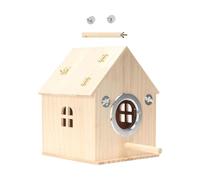 BUBEFSKD Cage À Oiseaux en Bois avec Dessus Amovible Cage D'élevage Suspendue pour Perroquets Et Hirondelles Boîte À Double Perforation