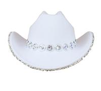 BUBEFSKD Chapeau de cowboy à large bord Knight pour maison discothèque, cocktails, vacances, diamant scintillant pour acteurs comédiens, casquettes de cowgirl, ensemble de fête