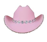 BUBEFSKD Chapeau de cowboy à large bord Knight pour maison discothèque, cocktails, vacances, diamant scintillant pour acteurs comédiens, casquettes de cowgirl, ensemble de fête