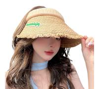 BUBEFSKD Chapeau de sport décontracté Vide Paille de plage moderne Chapeaux pliables respirants pour le voyage Fitness Chapeaux de paille d'entraînement pour femmes, Pince ajustable, taille unique
