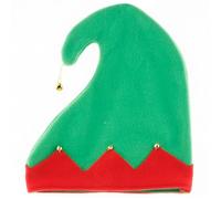 BUBEFSKD Chapeau d'elfe adulte avec cloches pour le Nouvel An Rouge et Vert Symbole de Noël Rouge Vert Avec cloches Pendentif Chapeaux d'elfe de Noël pour enfants